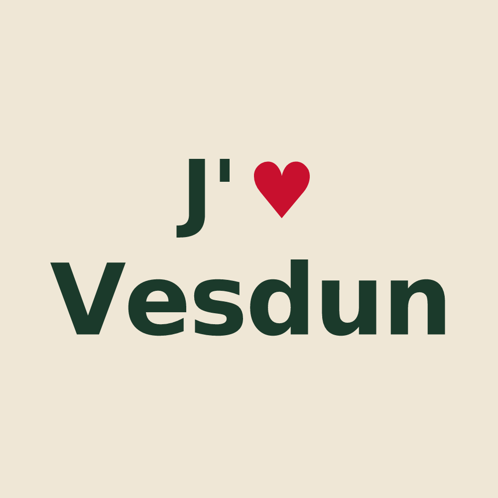 Tote bag personnalisé Vesdun — design J'aime Vesdun