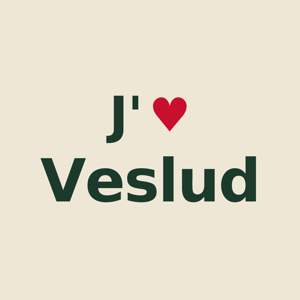 Tote bag personnalisé Veslud — design J'aime Veslud