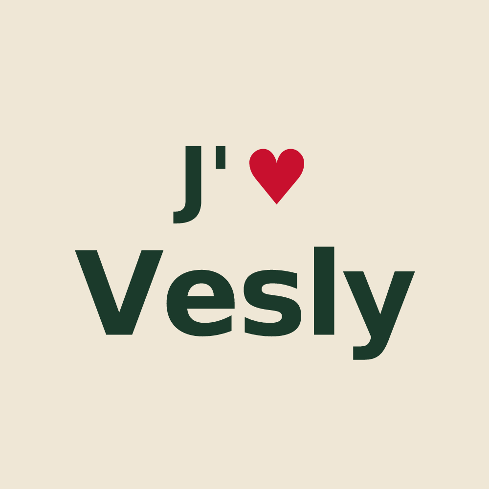 Tote bag personnalisé Vesly — design J'aime Vesly