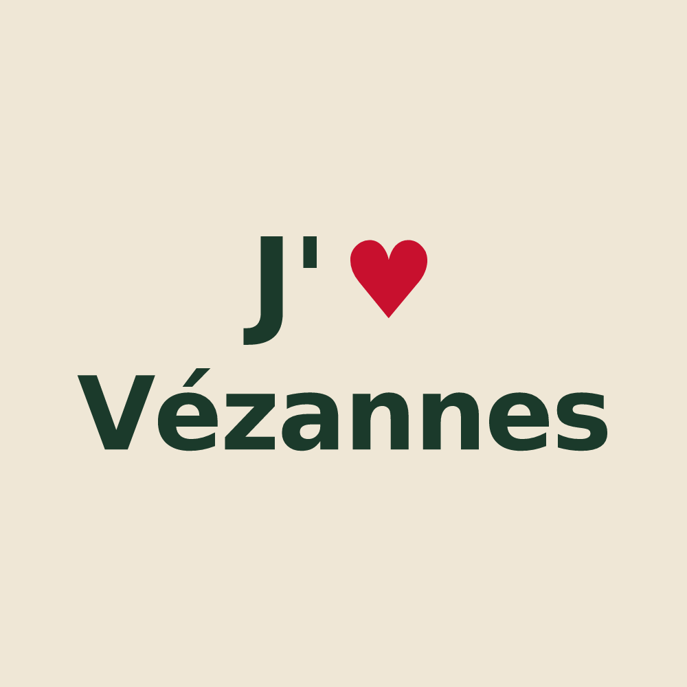 Tote bag personnalisé Vézannes — design J'aime Vézannes