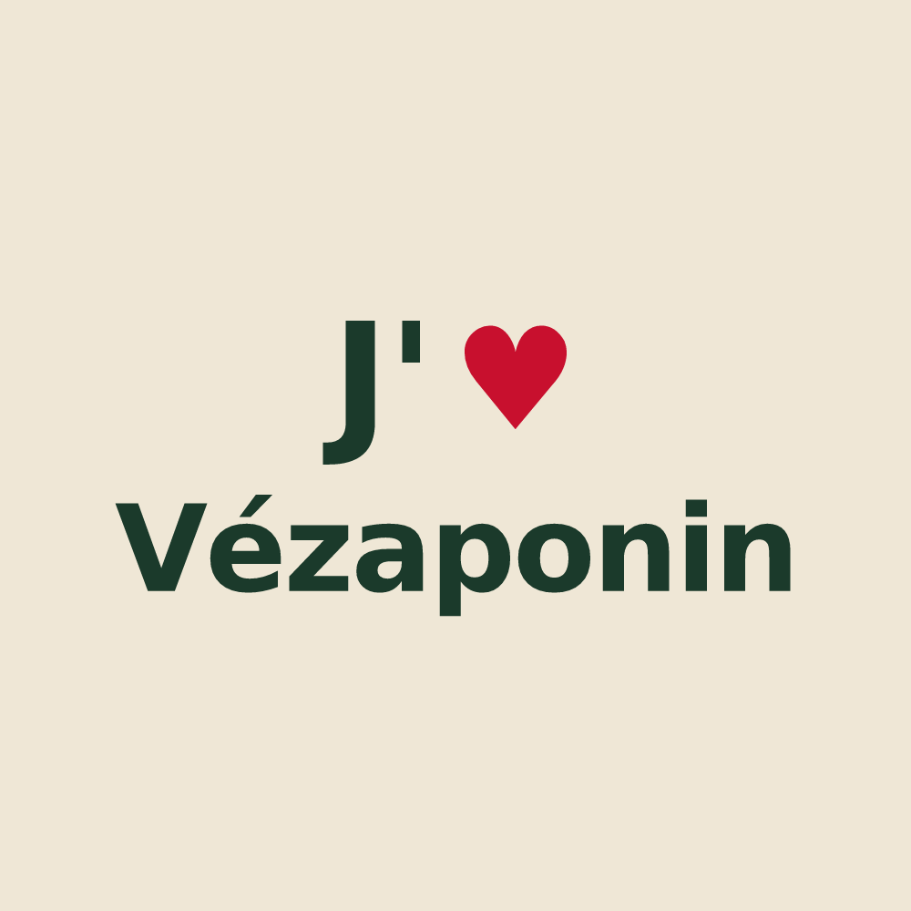 Tote bag personnalisé Vézaponin — design J'aime Vézaponin
