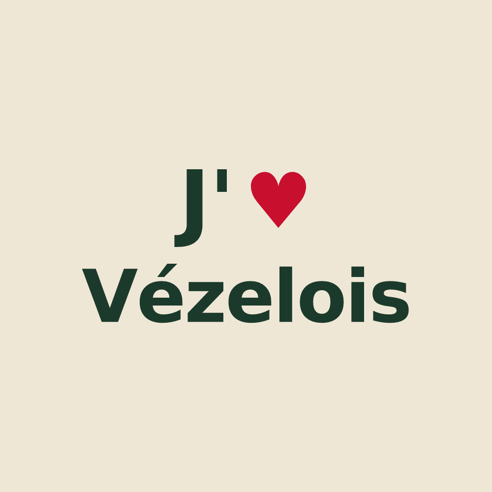 Tote bag personnalisé Vézelois — design J'aime Vézelois