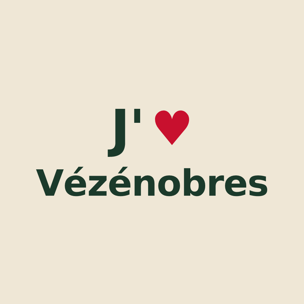 Tote bag personnalisé Vézénobres — design J'aime Vézénobres