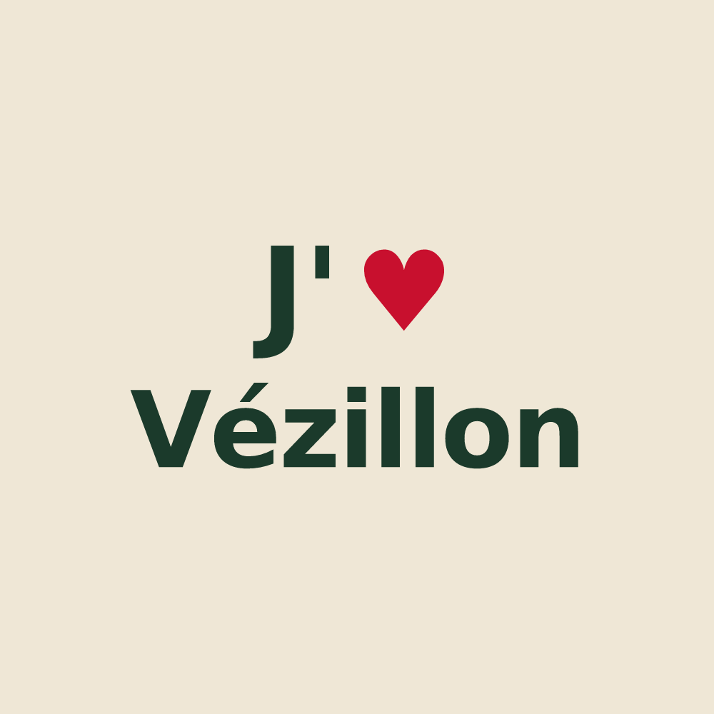 Tote bag personnalisé Vézillon — design J'aime Vézillon
