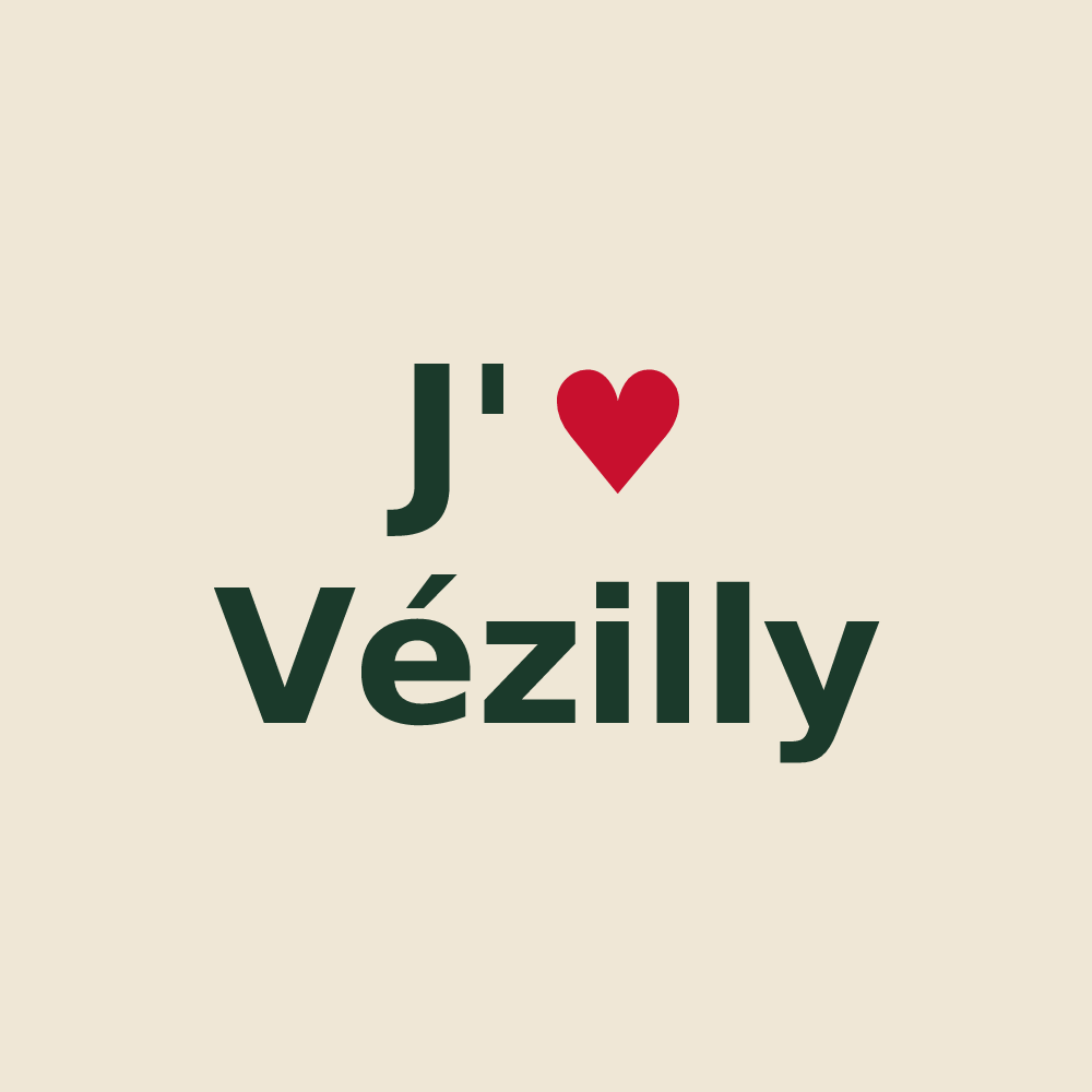 Tote bag personnalisé Vézilly — design « J'aime Vézilly » imprimé sur le tote bag