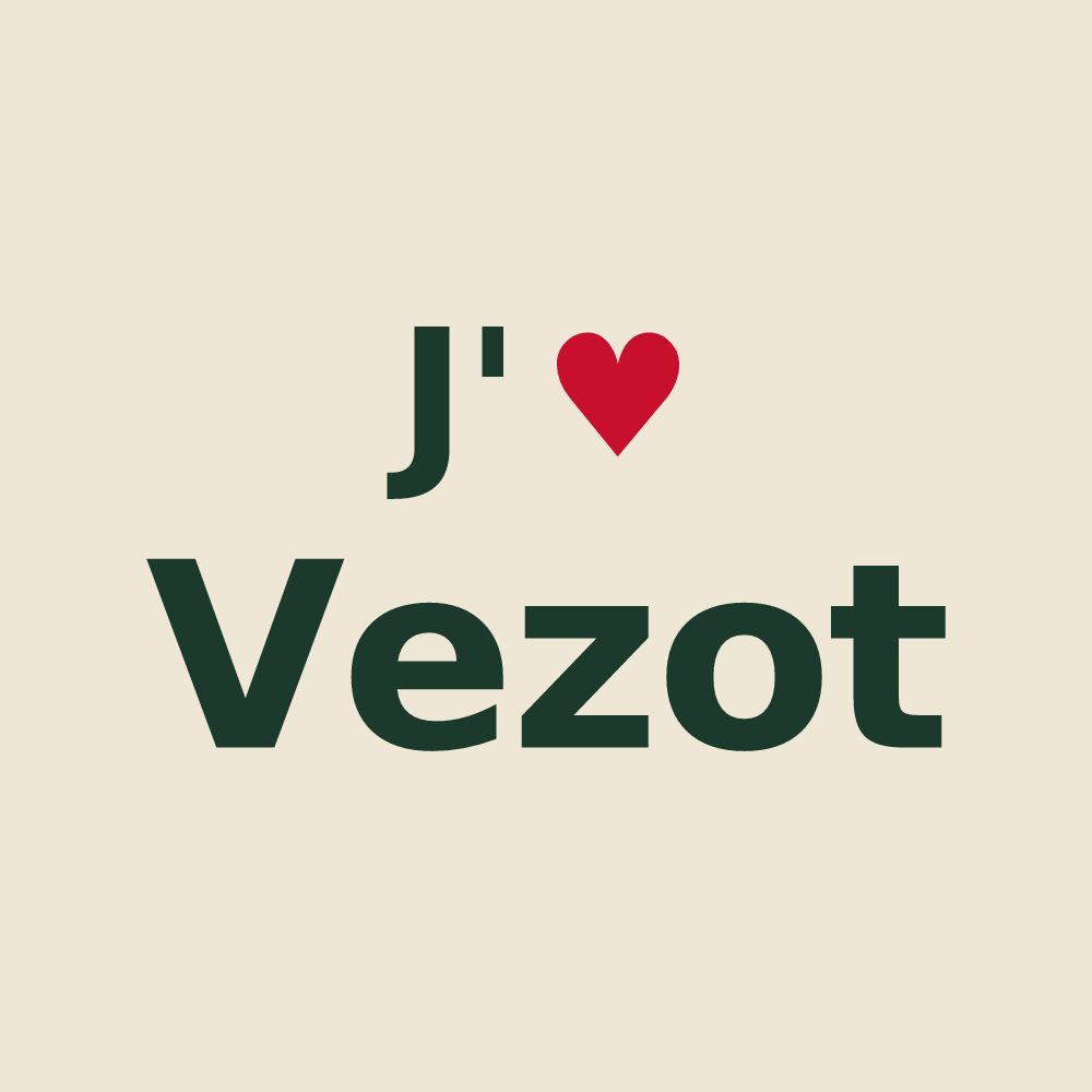 Tote bag personnalisé Vezot — design J'aime Vezot