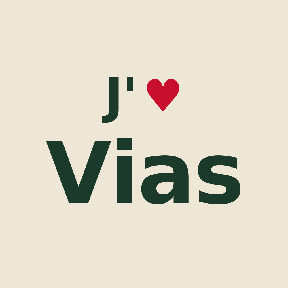 Tote bag personnalisé Vias — design J'aime Vias