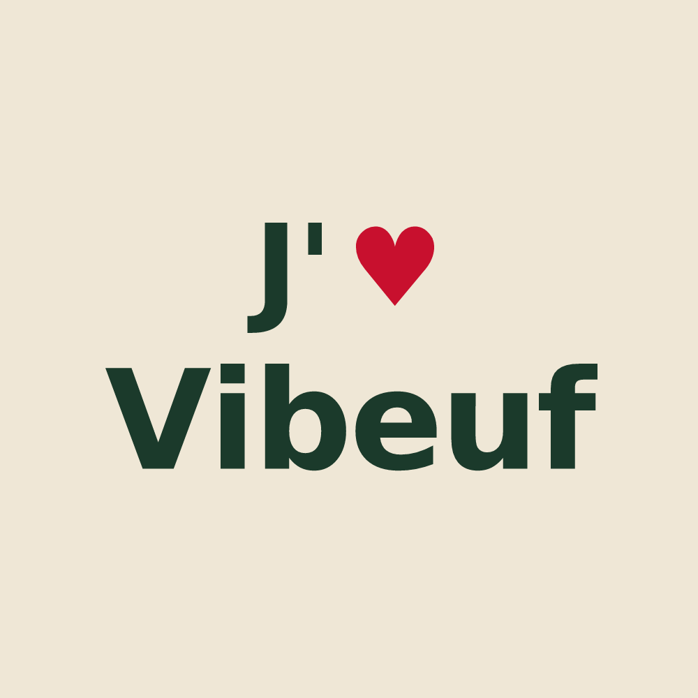 Tote bag personnalisé Vibeuf — design J'aime Vibeuf