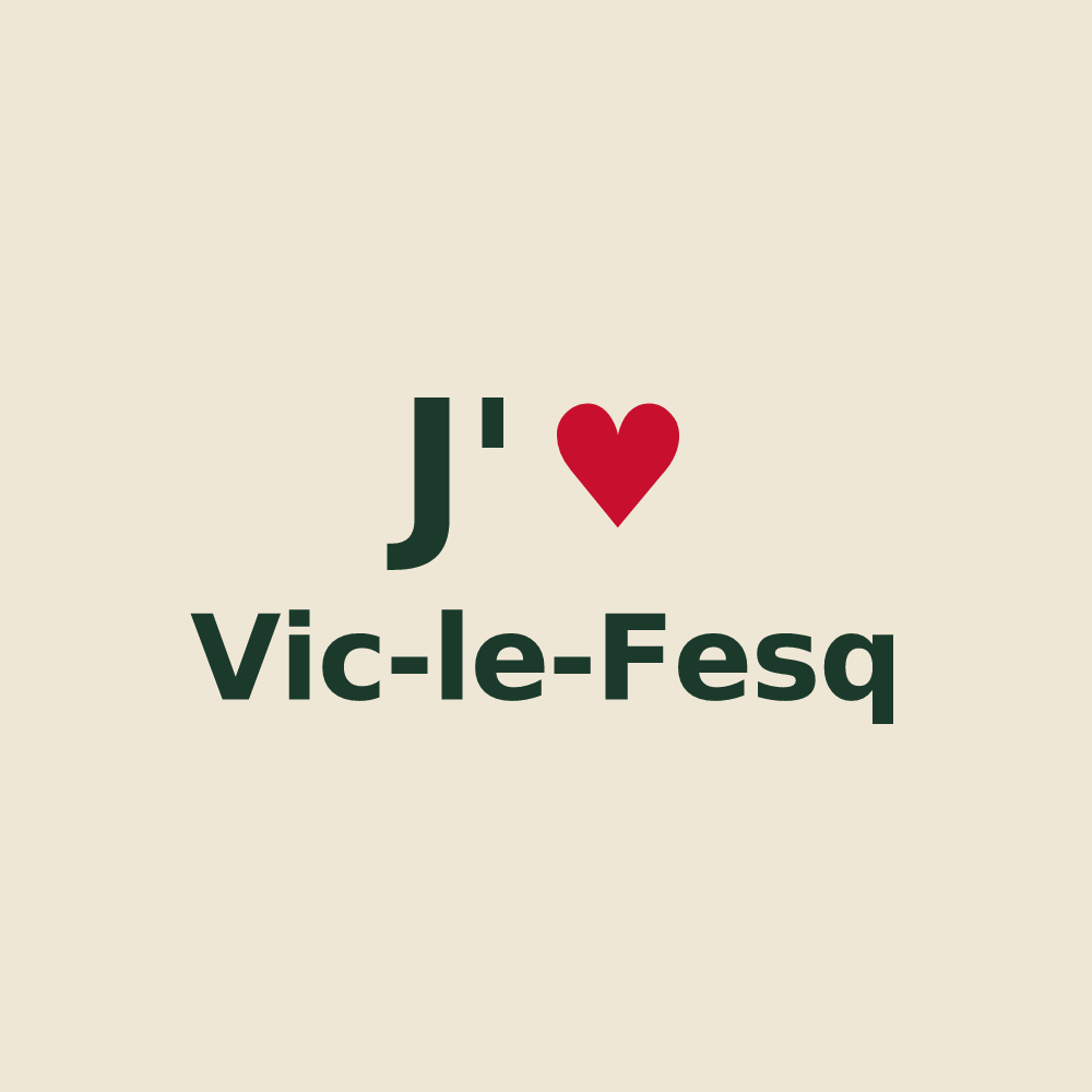 Tote bag personnalisé Vic-le-Fesq — design J'aime Vic-le-Fesq