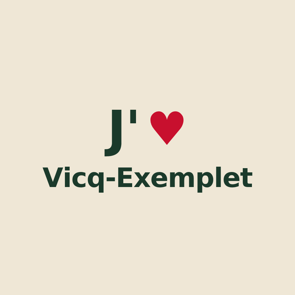 Tote bag personnalisé Vicq-Exemplet — design J'aime Vicq-Exemplet