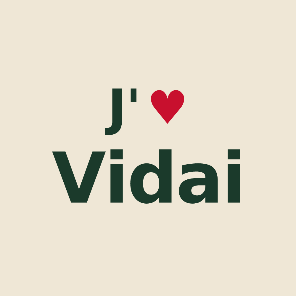 Tote bag personnalisé Vidai — design J'aime Vidai