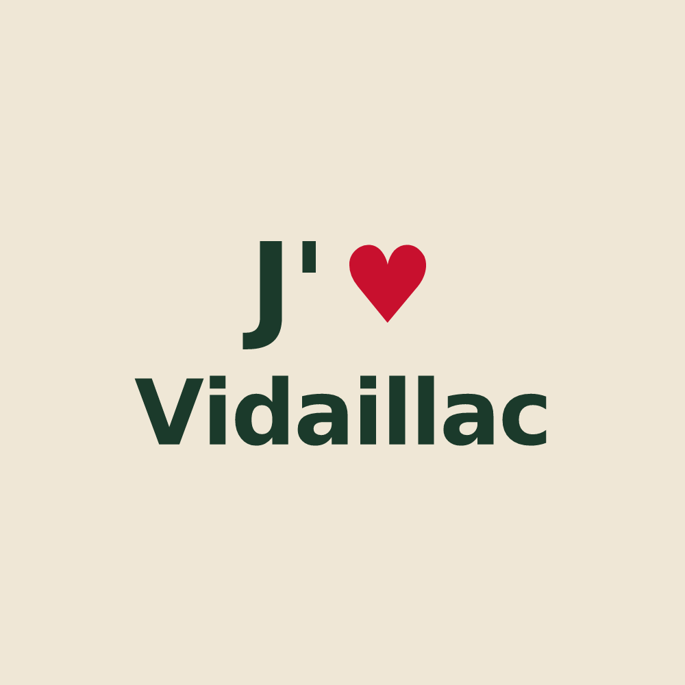 Tote bag personnalisé Vidaillac — design J'aime Vidaillac