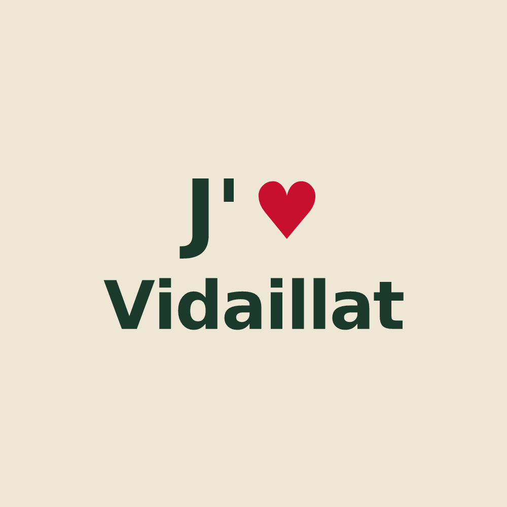 Tote bag personnalisé Vidaillat — design J'aime Vidaillat