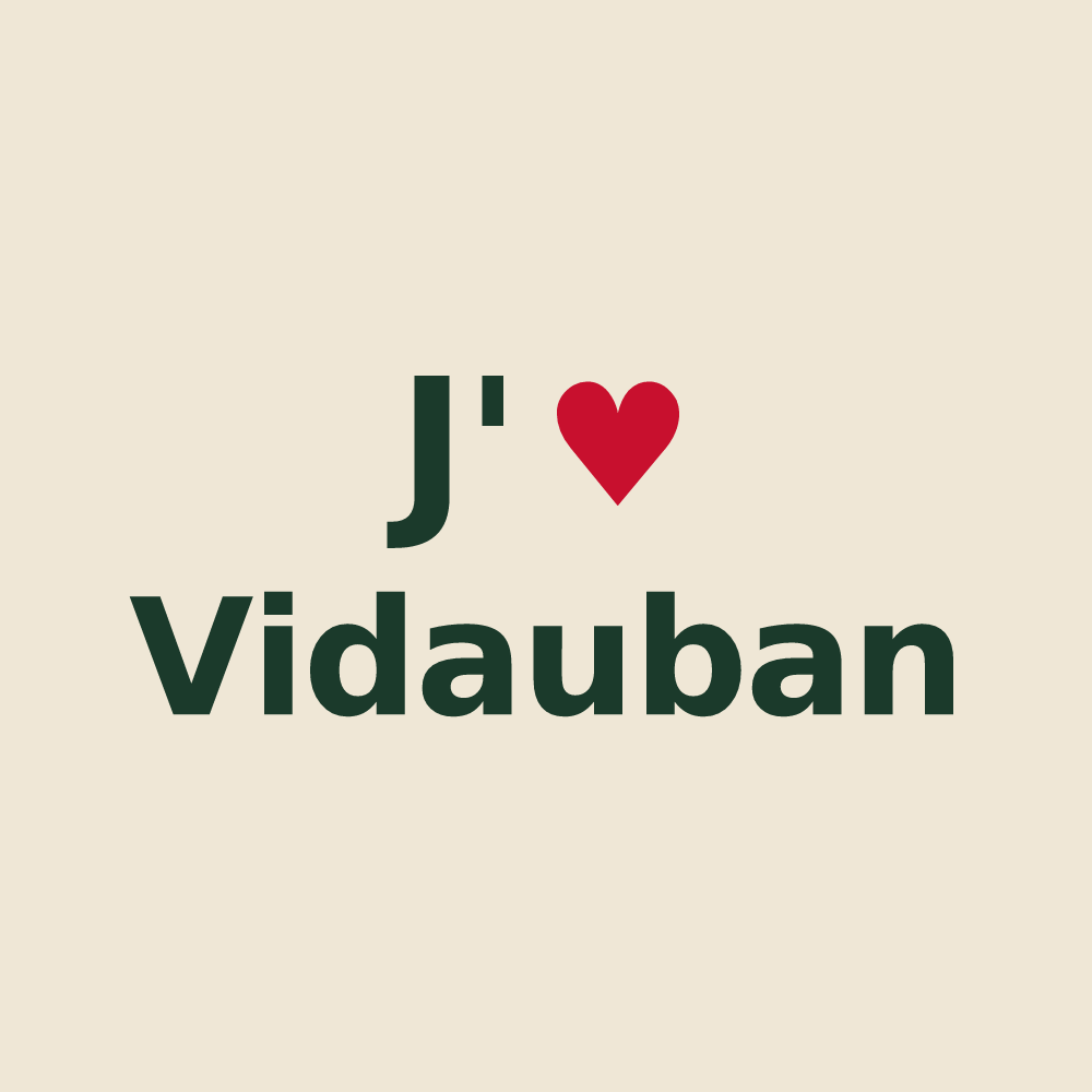 Tote bag personnalisé Vidauban — design J'aime Vidauban
