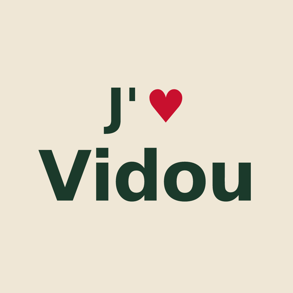 Tote bag personnalisé Vidou — design J'aime Vidou