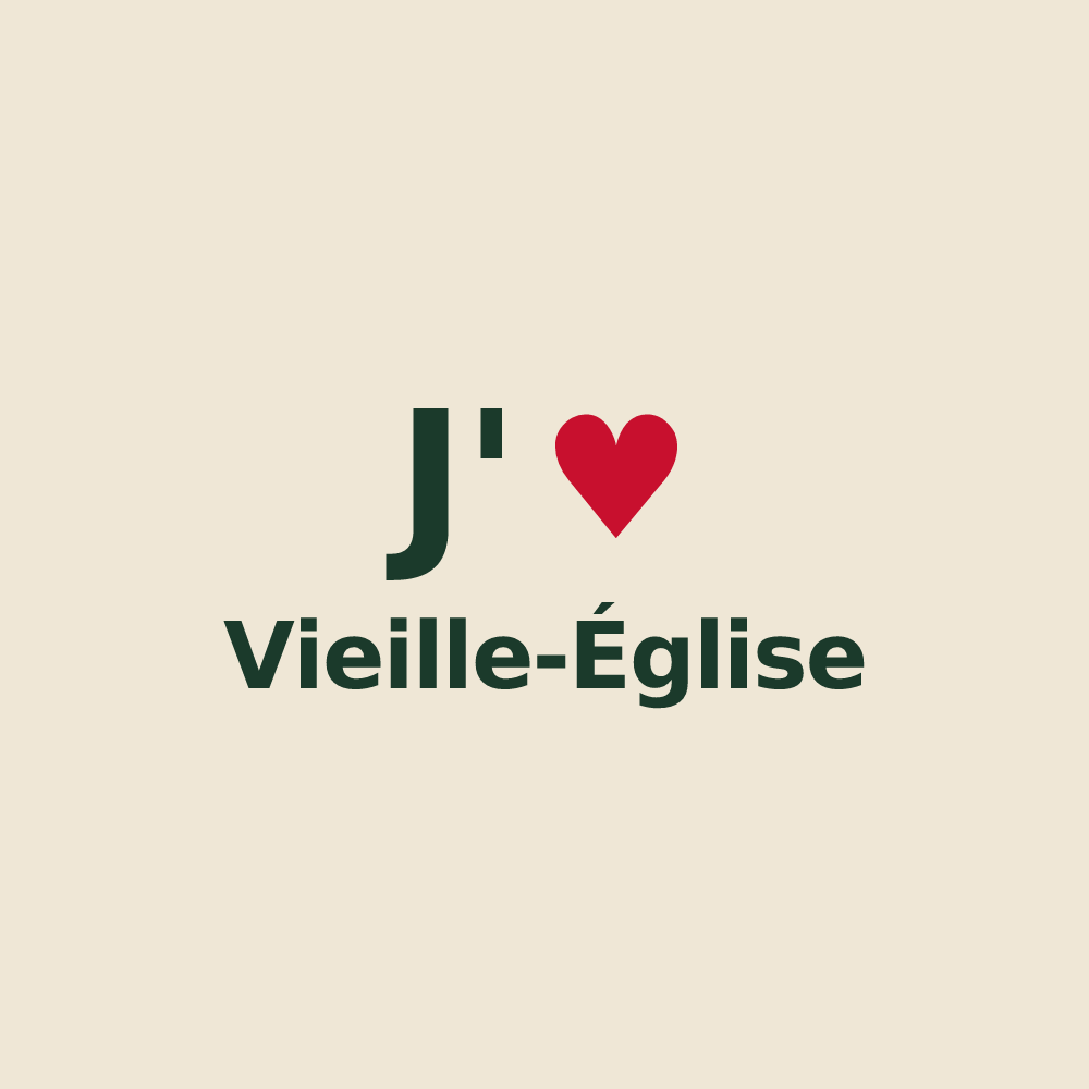 Tote bag personnalisé Vieille-Église — design J'aime Vieille-Église