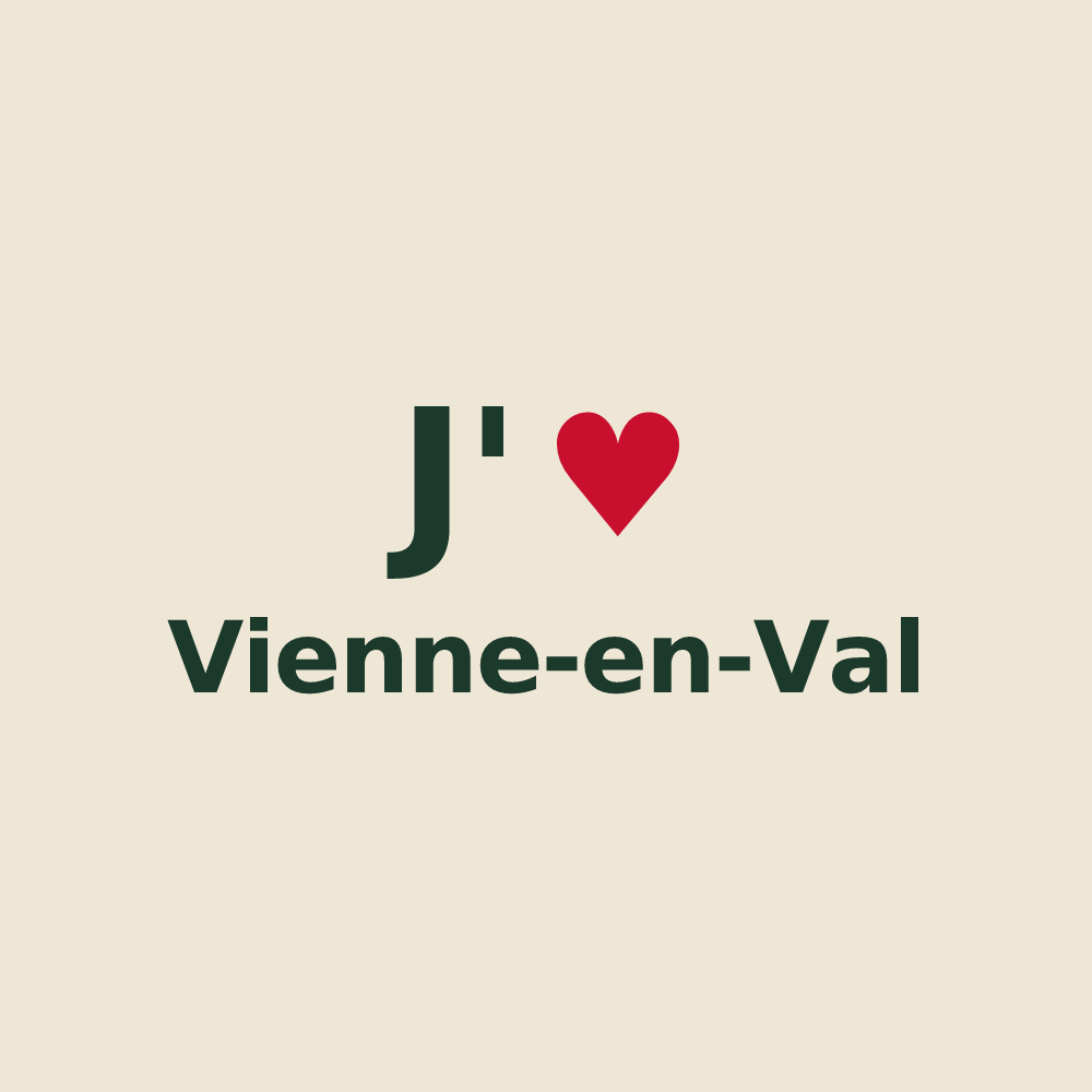Tote bag personnalisé Vienne-en-Val — design J'aime Vienne-en-Val