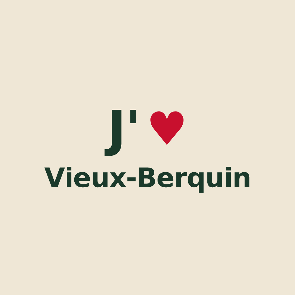 Tote bag personnalisé Vieux-Berquin — design J'aime Vieux-Berquin