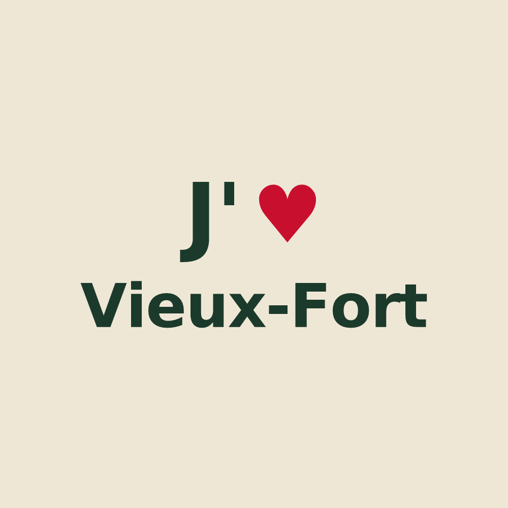 Tote bag personnalisé Vieux-Fort — design J'aime Vieux-Fort