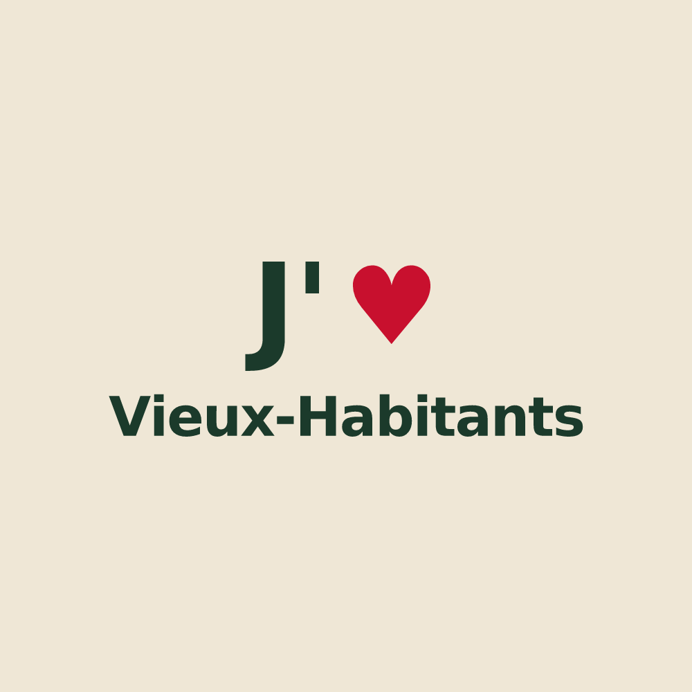 Tote bag personnalisé Vieux-Habitants — design J'aime Vieux-Habitants