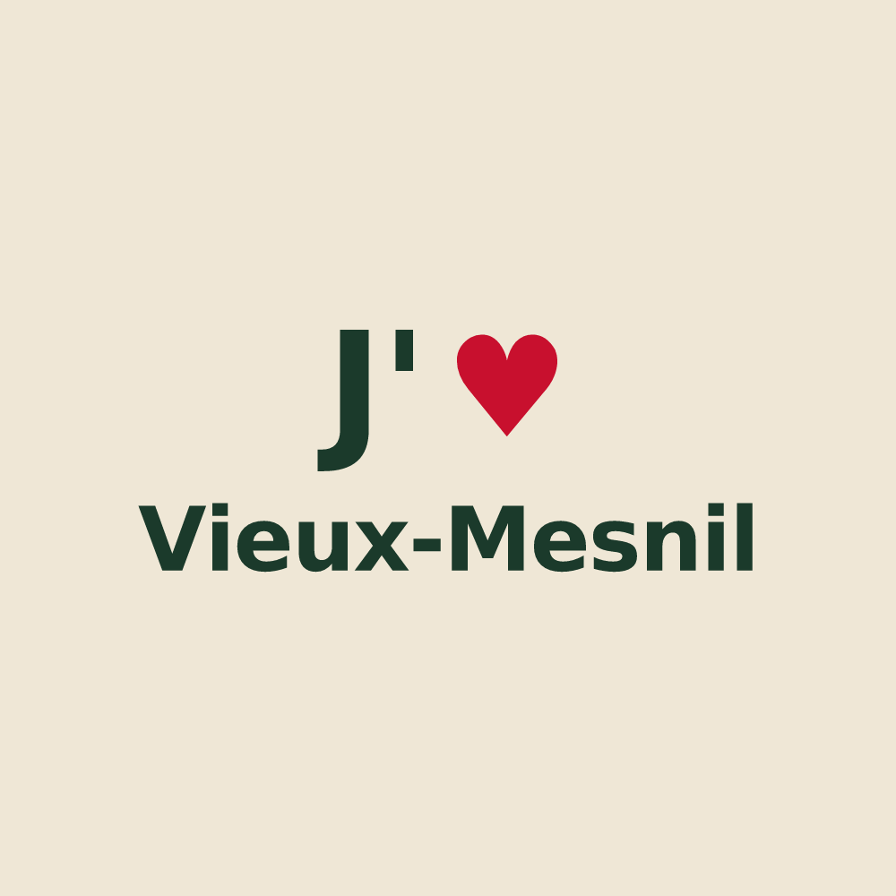 Tote bag personnalisé Vieux-Mesnil — design J'aime Vieux-Mesnil