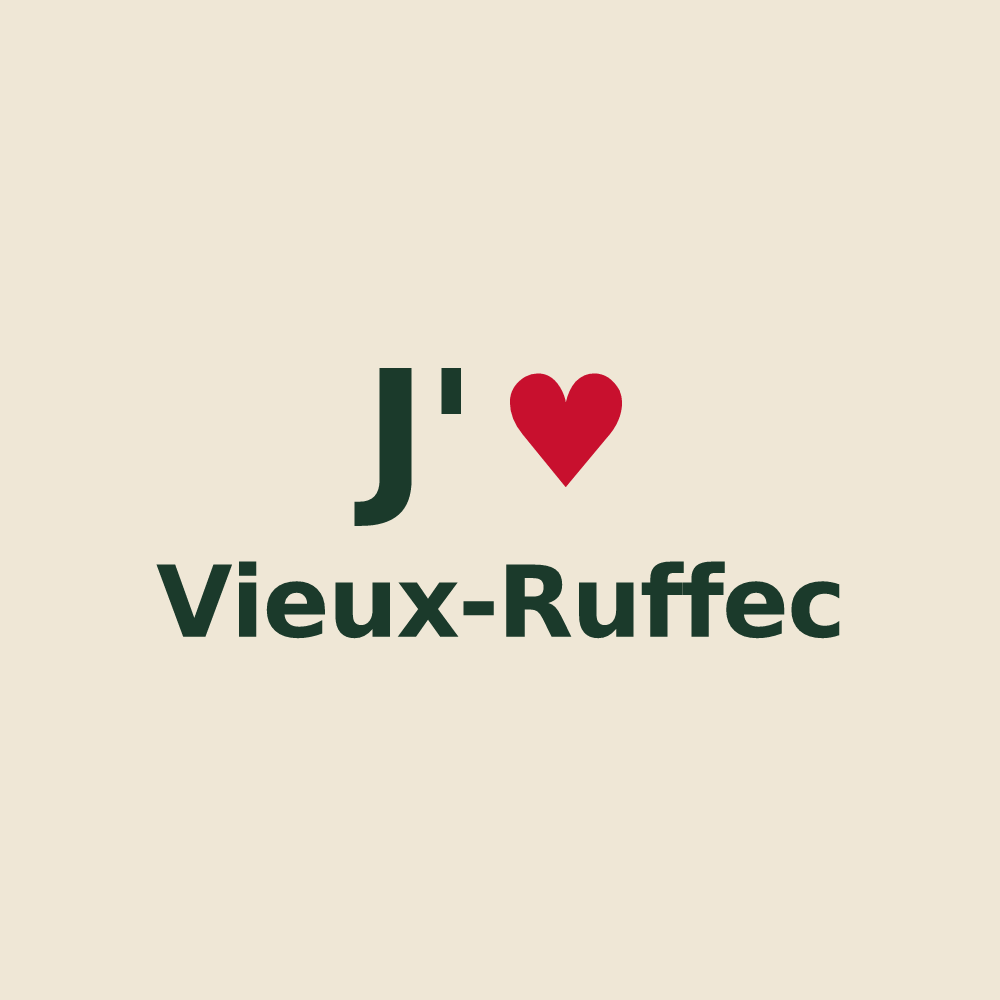 Tote bag personnalisé Vieux-Ruffec — design J'aime Vieux-Ruffec