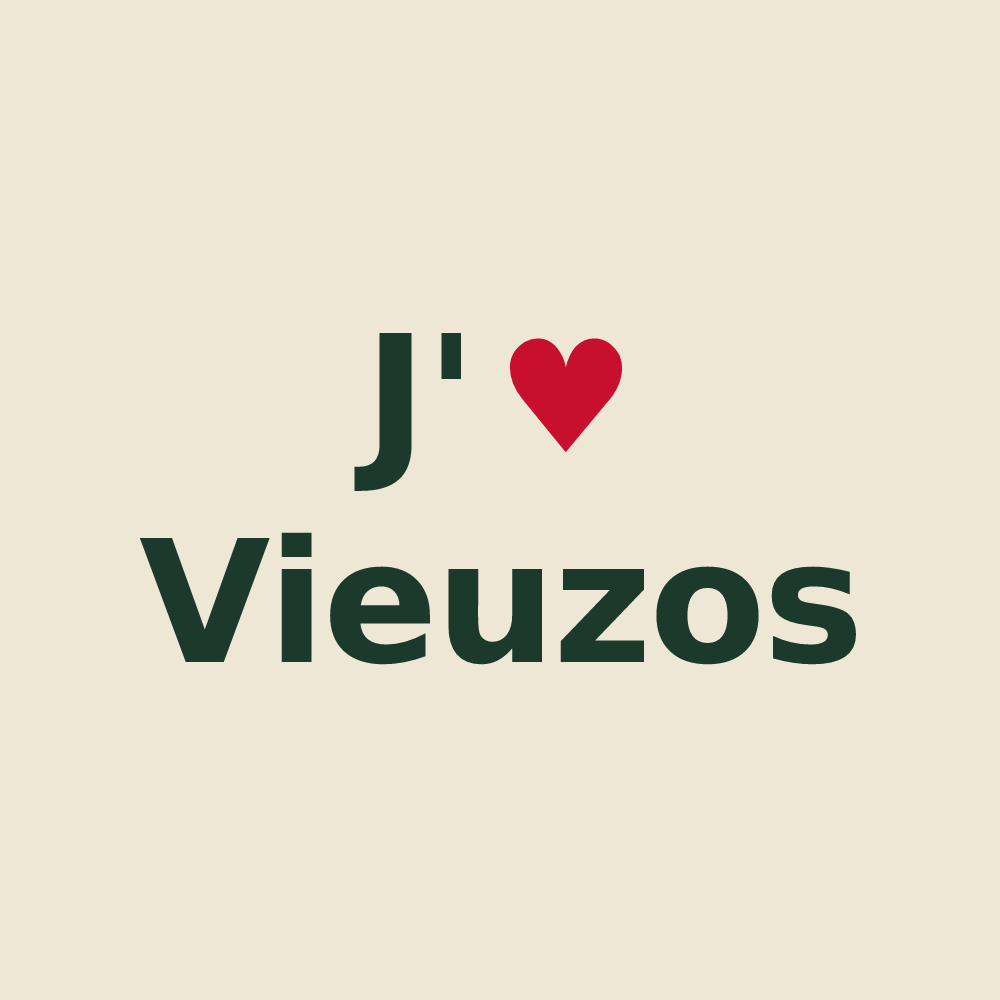 Tote bag personnalisé Vieuzos — design J'aime Vieuzos
