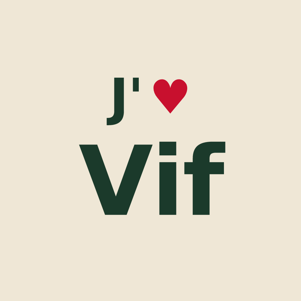 Tote bag personnalisé Vif — design J'aime Vif