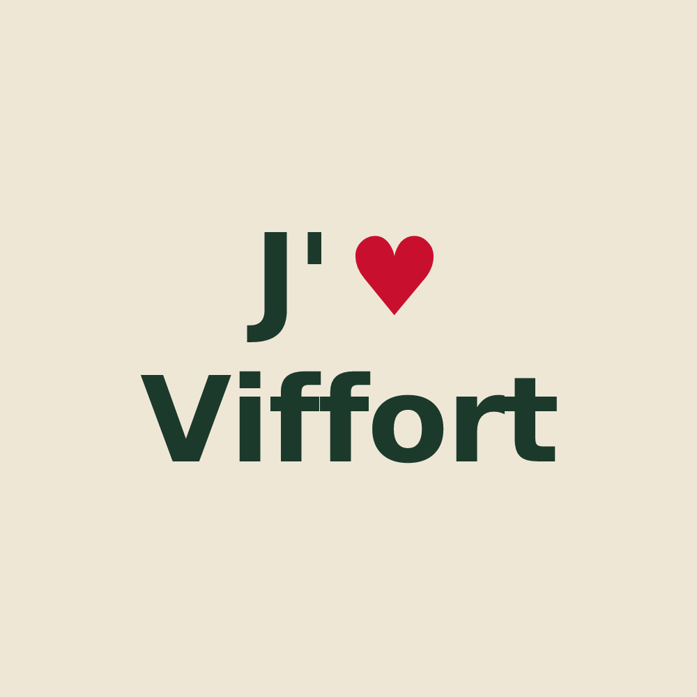 Tote bag personnalisé Viffort — design « J'aime Viffort » imprimé sur le tote bag