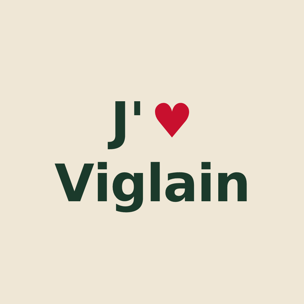 Tote bag personnalisé Viglain — design J'aime Viglain