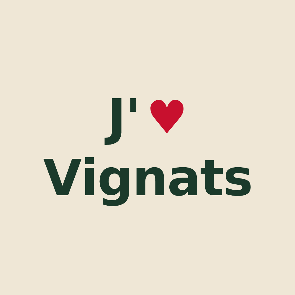 Tote bag personnalisé Vignats — design « J'aime Vignats » imprimé sur le tote bag