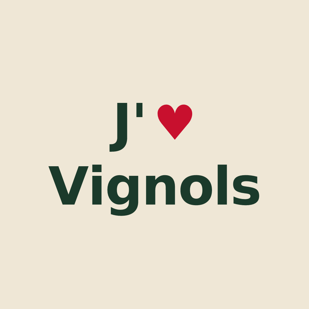 Tote bag personnalisé Vignols — design J'aime Vignols