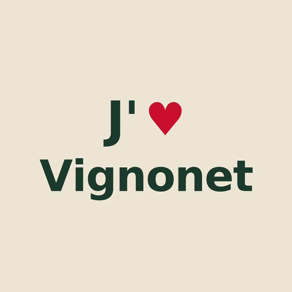 Tote bag personnalisé Vignonet — design J'aime Vignonet