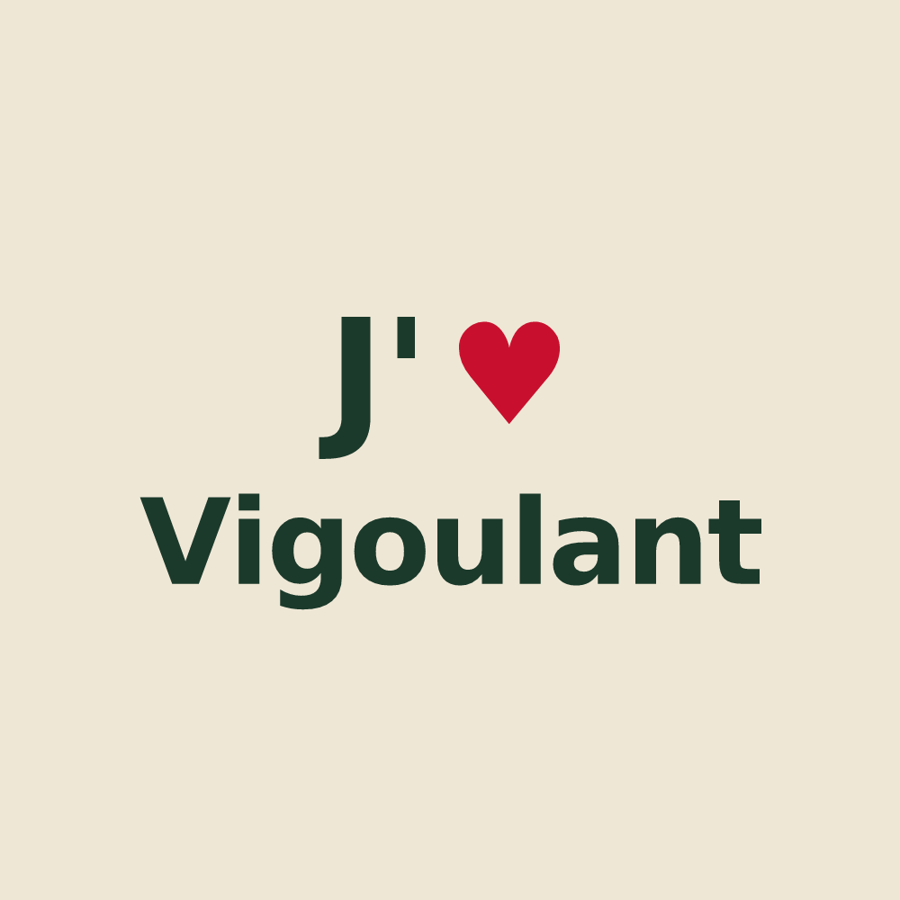 Tote bag personnalisé Vigoulant — design J'aime Vigoulant