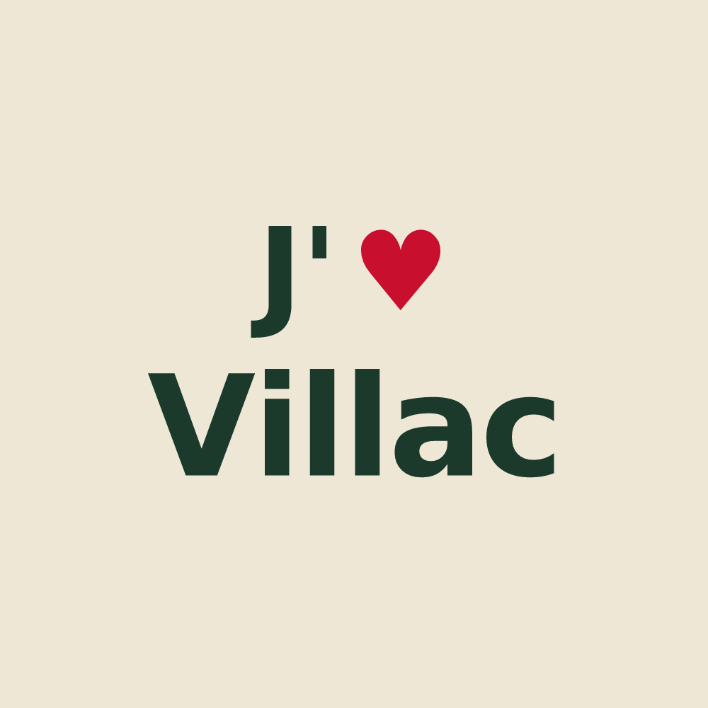 Tote bag personnalisé Villac — design J'aime Villac
