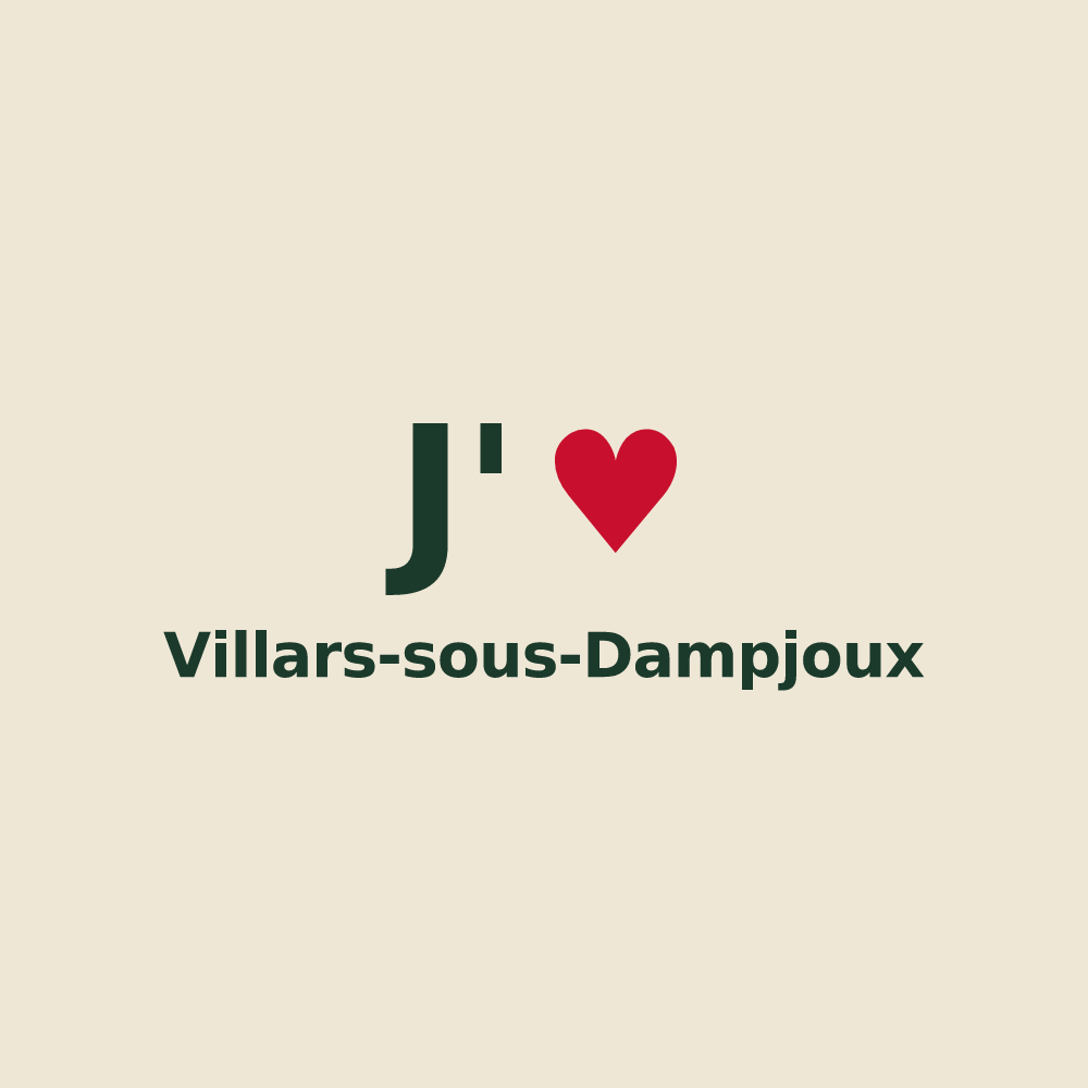 Tote bag personnalisé Villars-sous-Dampjoux — design J'aime Villars-sous-Dampjoux