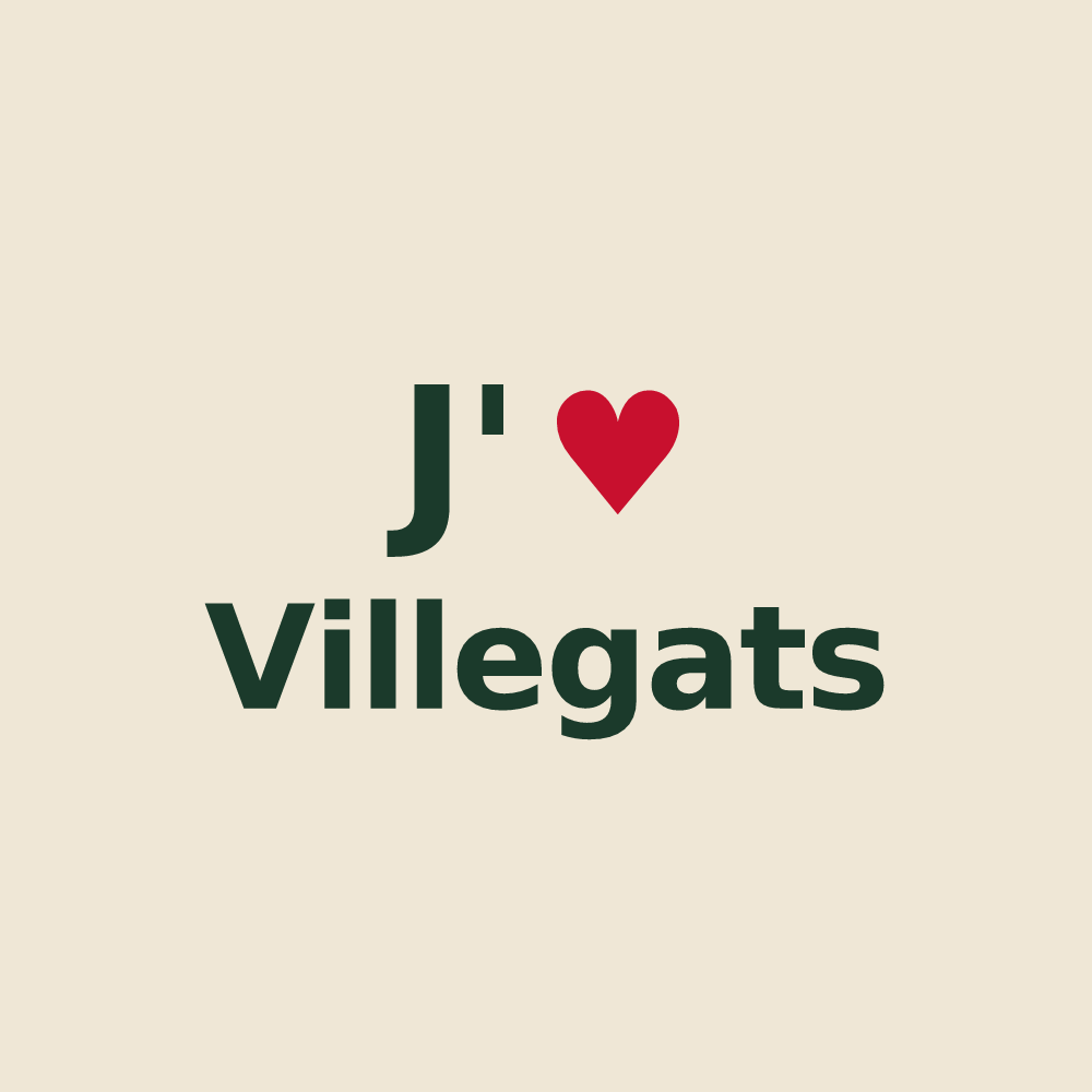 Tote bag personnalisé Villegats — design J'aime Villegats