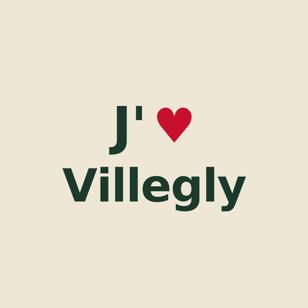 Tote bag personnalisé Villegly — design J'aime Villegly