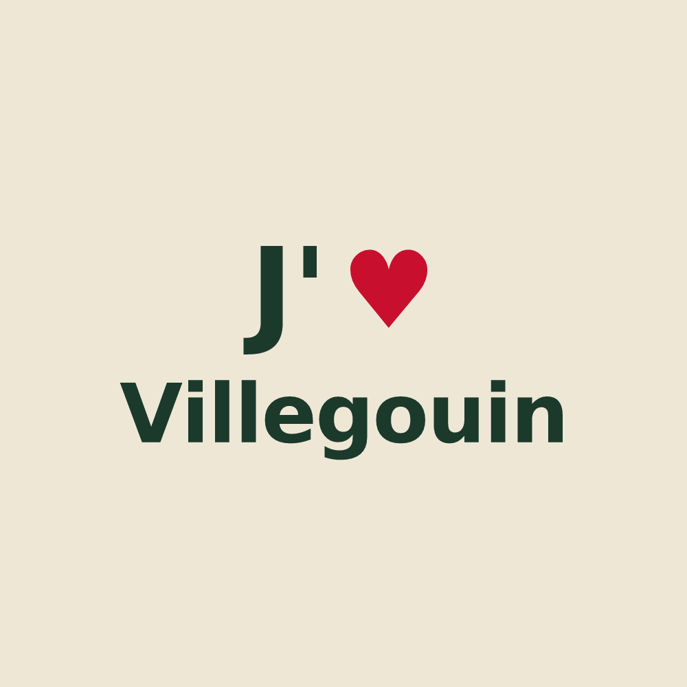 Tote bag personnalisé Villegouin — design J'aime Villegouin