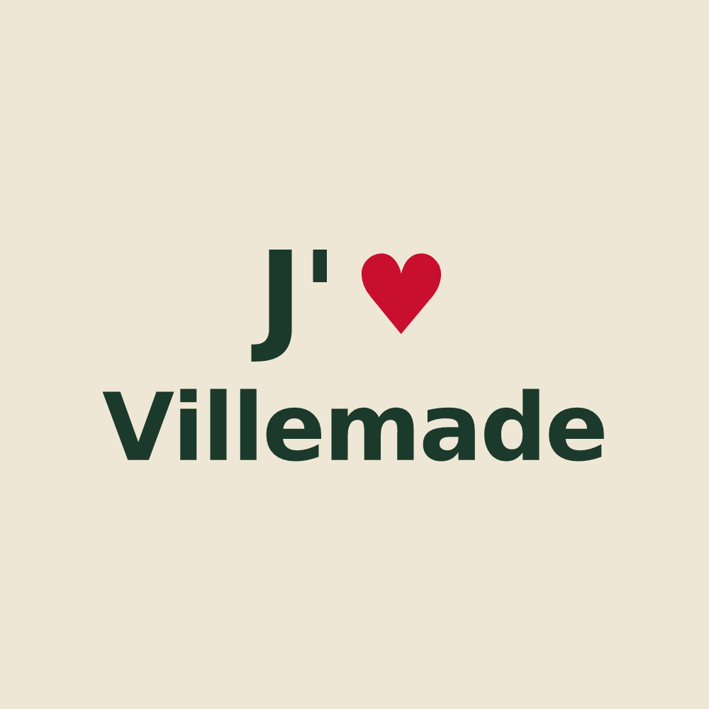 Tote bag personnalisé Villemade — design J'aime Villemade