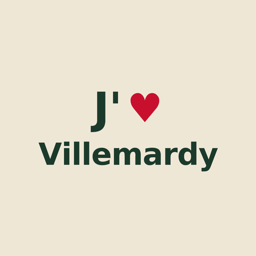 Tote bag personnalisé Villemardy — design J'aime Villemardy
