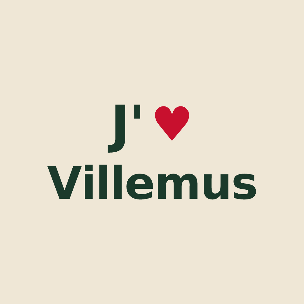 Tote bag personnalisé Villemus — design J'aime Villemus