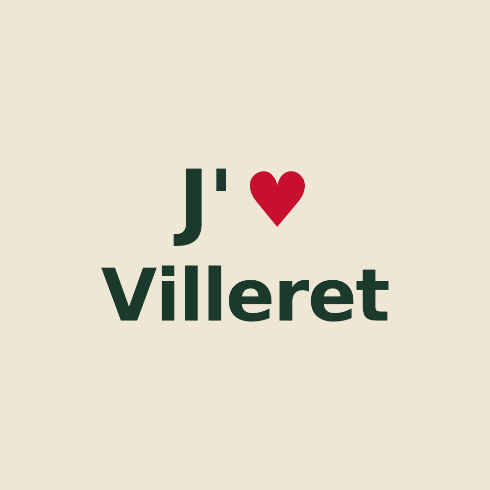 Tote bag personnalisé Villeret — design J'aime Villeret