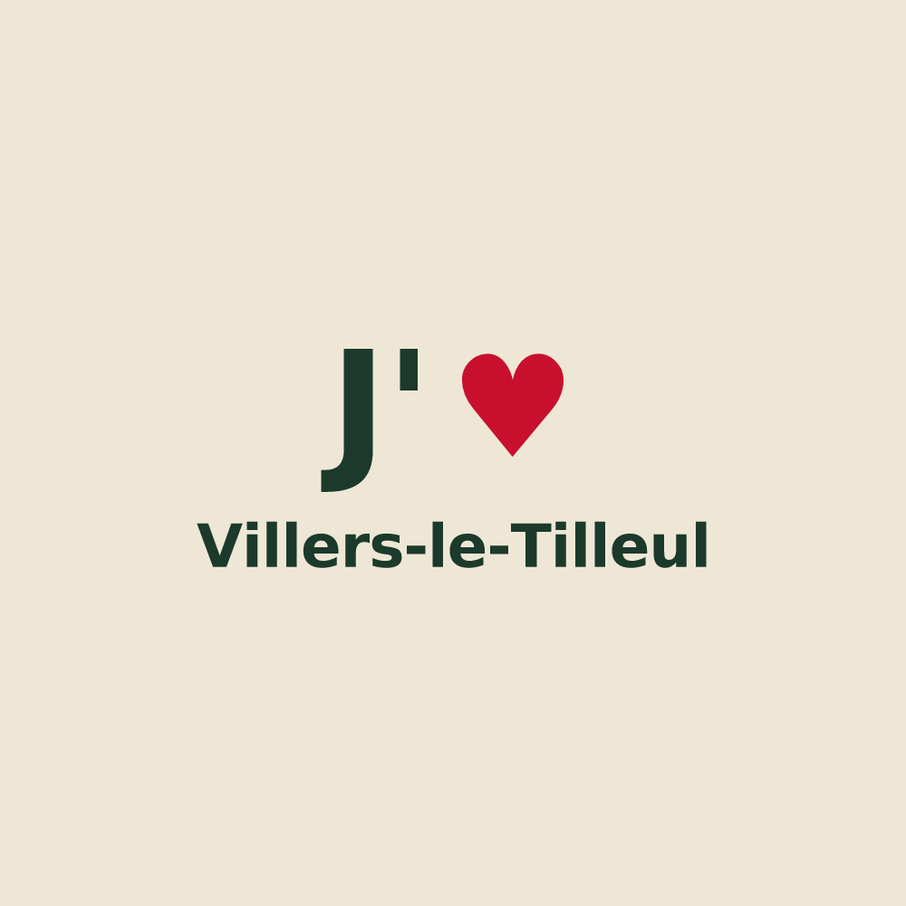 Tote bag personnalisé Villers-le-Tilleul — design J'aime Villers-le-Tilleul