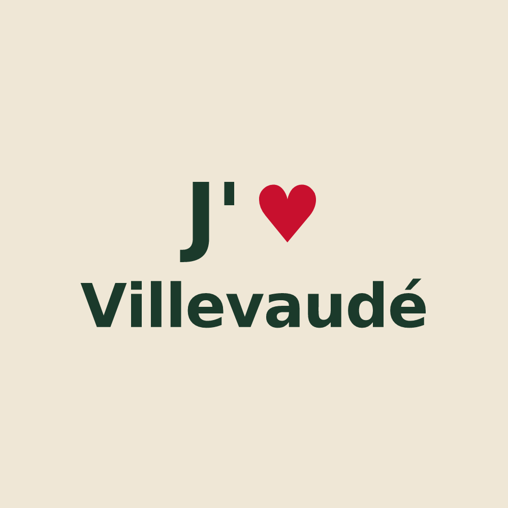 Tote bag personnalisé Villevaudé — design J'aime Villevaudé