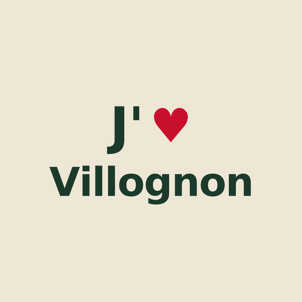 Tote bag personnalisé Villognon — design J'aime Villognon