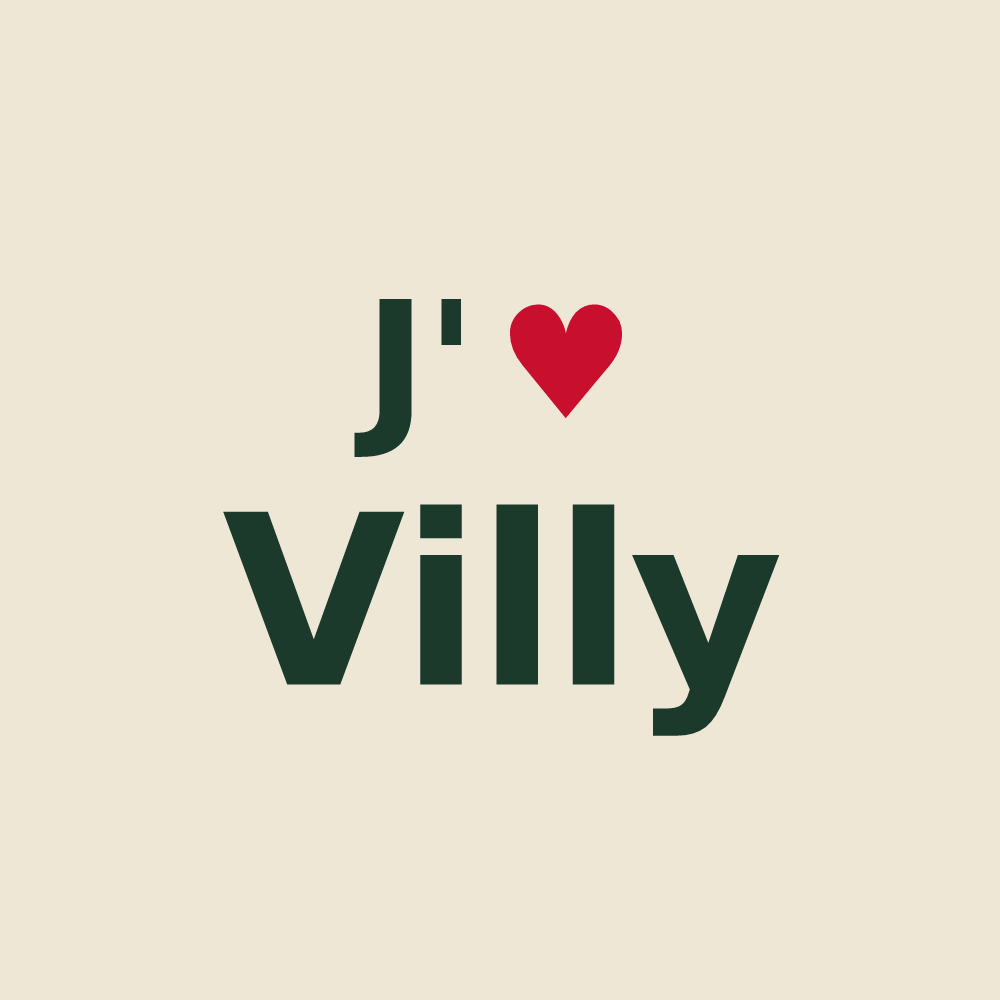 Tote bag personnalisé Villy — design J'aime Villy