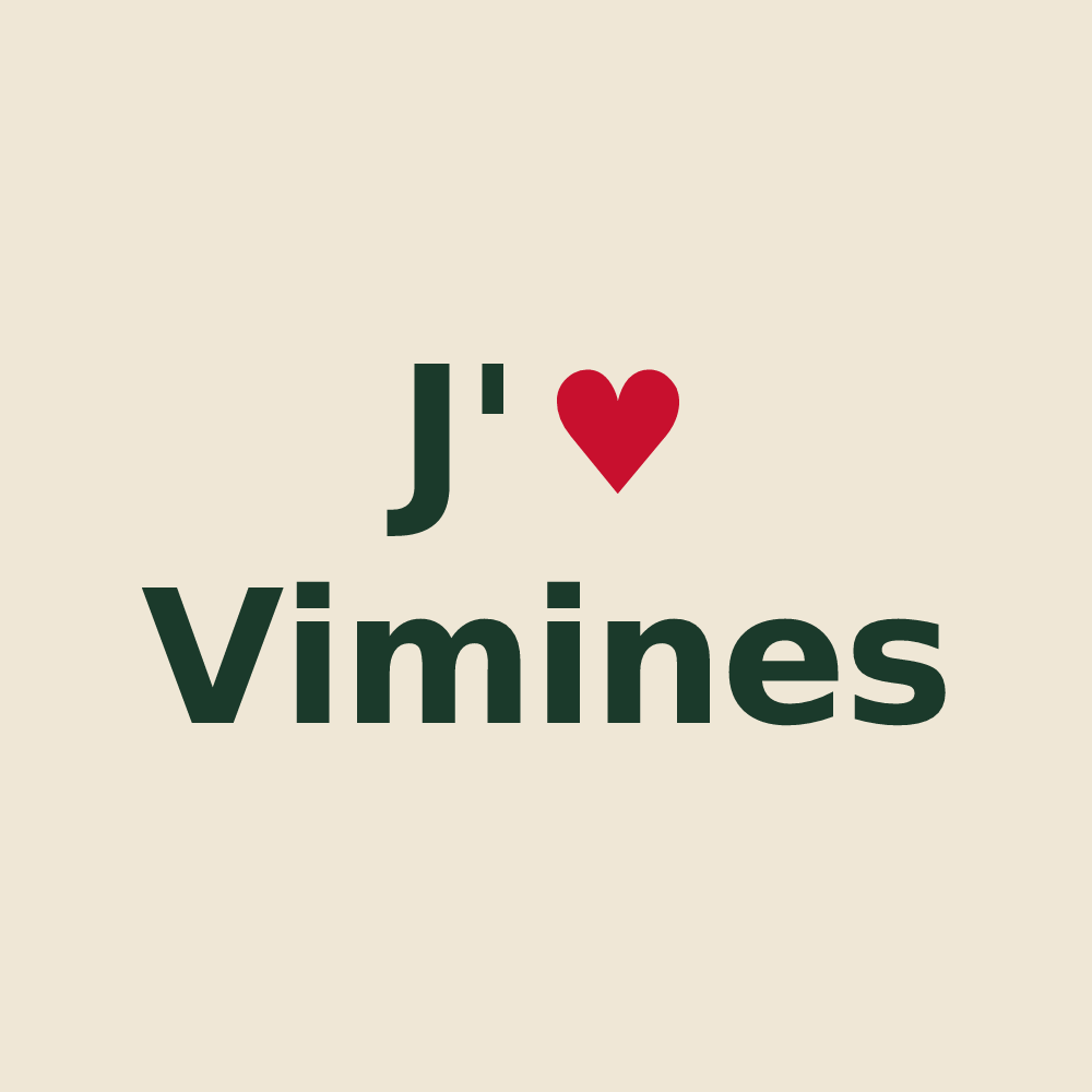 Tote bag personnalisé Vimines — design « J'aime Vimines » imprimé sur le tote bag