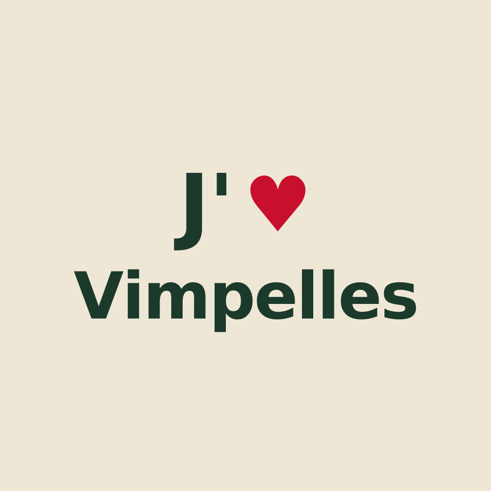 Tote bag personnalisé Vimpelles — design « J'aime Vimpelles » imprimé sur le tote bag