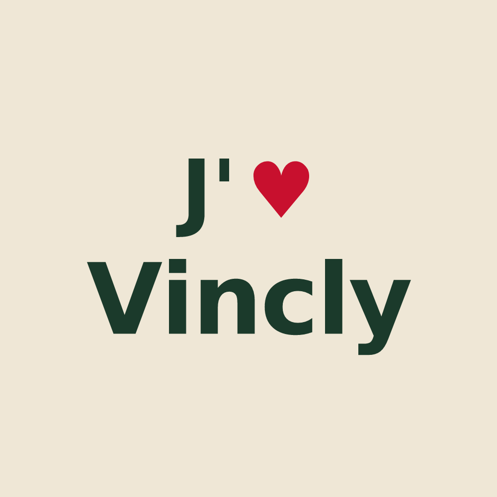 Tote bag personnalisé Vincly — design J'aime Vincly